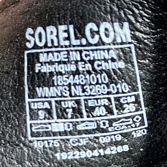 Sorel Joanie II Black Platform Wedge Sandals Sz 9 Elastic Strap Leather - Picture 12 of 12